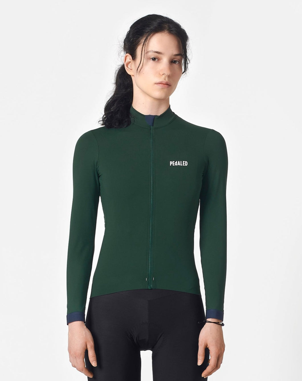 PEdALED Women's Essential Long Sleeve Jersey - Dark Green